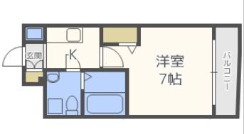 セレニテ上町台(1K/8階)の間取り写真