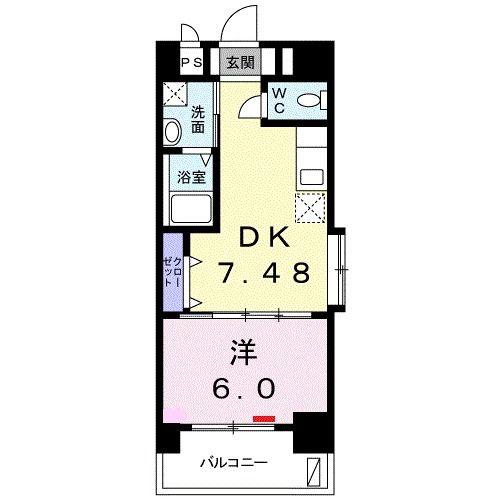 アビタシオン・コリーヌ(1DK/8階)の間取り写真