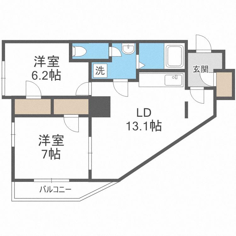 CASAL/SVTOWER(2LDK/3階)の間取り写真
