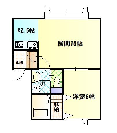 コーポ21世紀III(1LDK/2階)の間取り写真