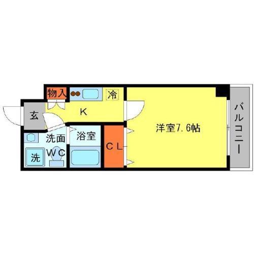 SERENITE江坂四番館(1K/9階)の間取り写真