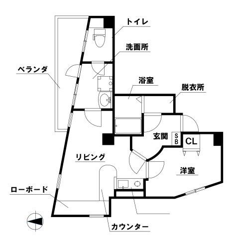 リーフジャルダンミラノ(1DK/7階)の間取り写真