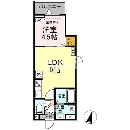 セレスティア西亀有(1LDK/3階)の間取り写真