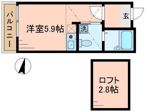 WINDY HILLS 横浜吉野町(ワンルーム/3階)の間取り写真