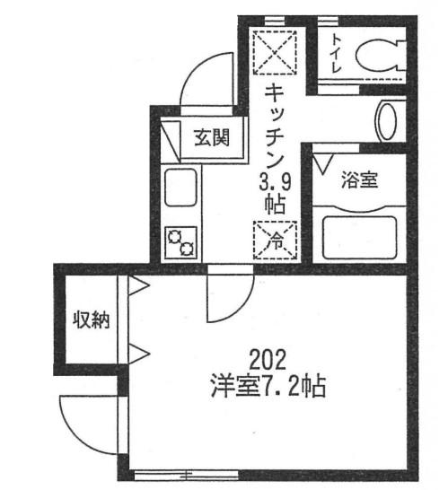 プティットフォレ(1K/2階)の間取り写真