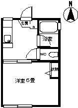 フジハイツ(1K/1階)の間取り写真