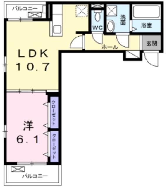 グレイスコート(1LDK/2階)の間取り写真
