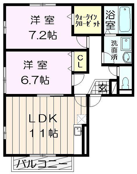 オーキッドガーデン曽根(2LDK/1階)の間取り写真