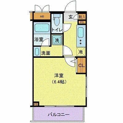 ジェノヴィア渋谷本町グリーンヴェール(1K/5階)の間取り写真