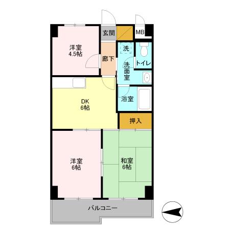 フローレンスMORITA(3DK/3階)の間取り写真