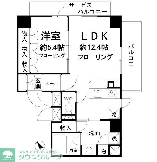 ハルグラン若葉台(1LDK/5階)の間取り写真