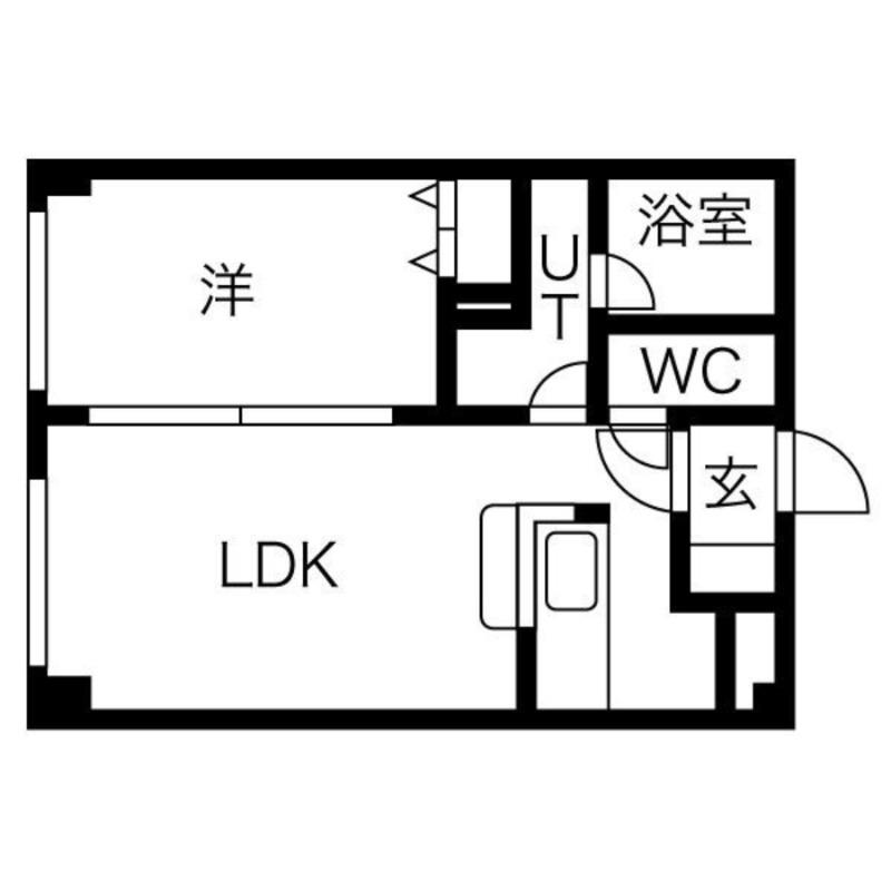 アムール東札幌(1LDK/3階)の間取り写真