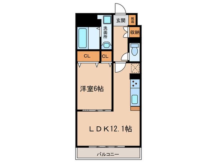 ディアコートKII(1LDK/1階)の間取り写真