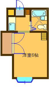 ヴェラハ玉川(ワンルーム/1階)の間取り写真