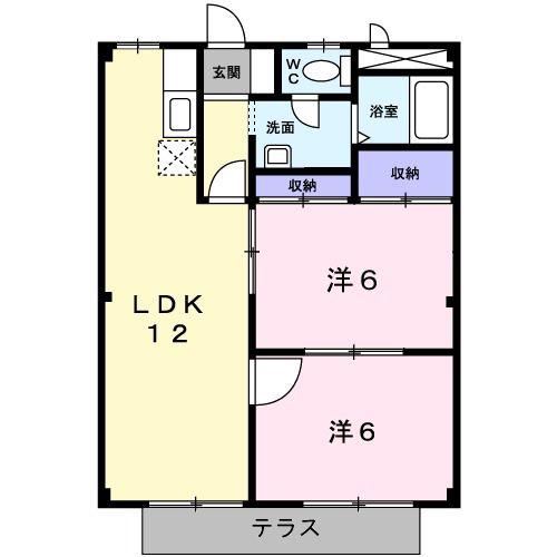 サクラガーデン(2LDK/1階)の間取り写真