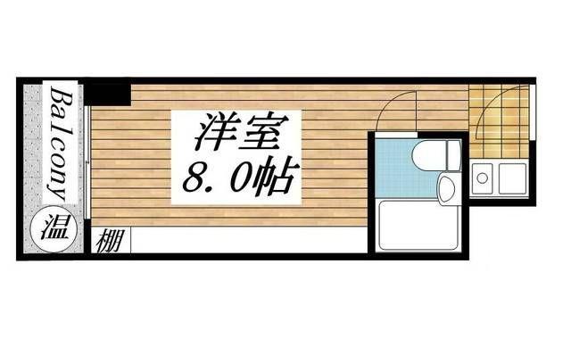 中野弥生町スカイハイツ(ワンルーム/2階)の間取り写真