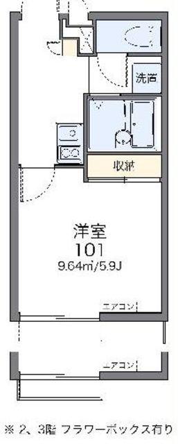 レオパレス時田 楓館(1K/2階)の間取り写真