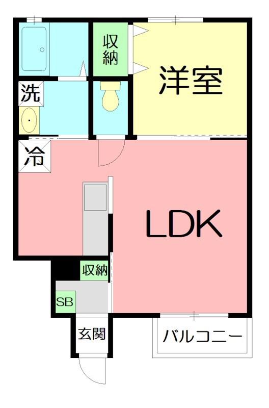 ラ ヴィーテ(1LDK/1階)の間取り写真
