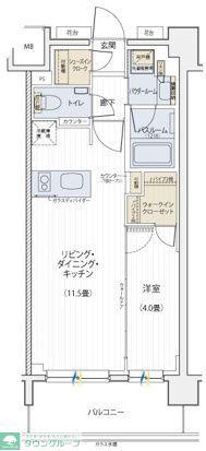 パレステージ杉並松庵(1LDK/5階)の間取り写真