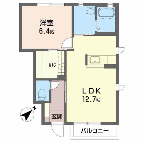 シャーメゾンSUGARIIA(1LDK/1階)の間取り写真