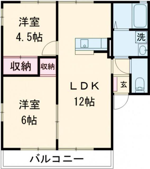 フォレスト(2LDK/2階)の間取り写真