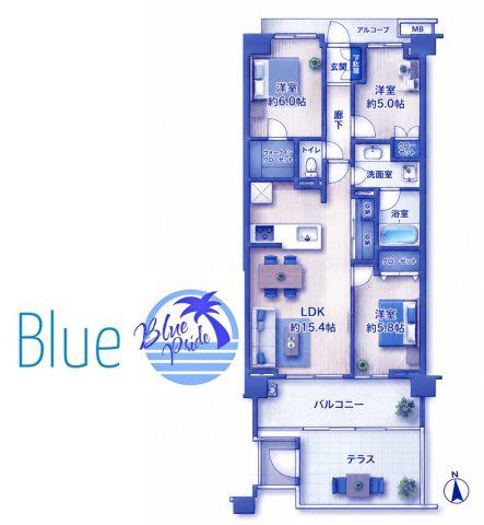 プラウド元住吉ガーデンズ(3LDK/1階)の間取り写真