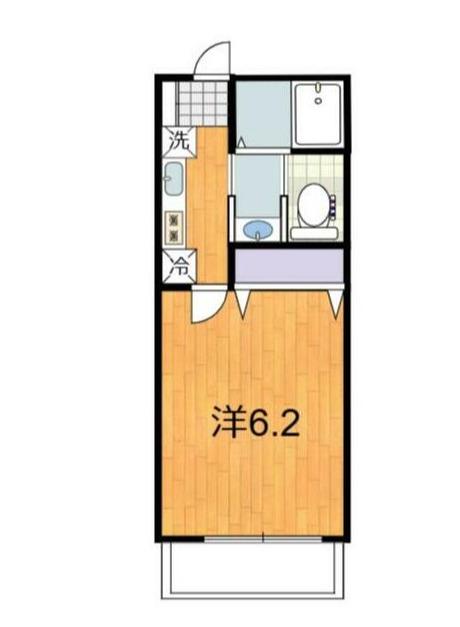 B PROUD(1K/2階)の間取り写真