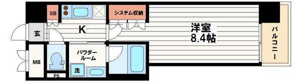 ビエラコート内久宝寺(1K/6階)の間取り写真