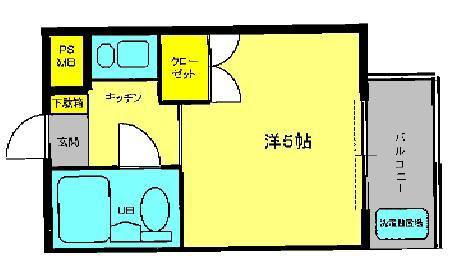 サンハイツ清瀬(1K/2階)の間取り写真