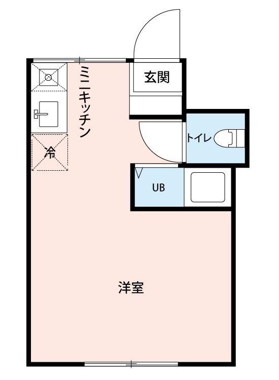 上馬シャモット 2B (ワンルーム/1階)の間取り写真