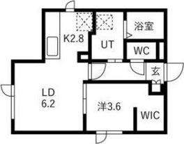 北40条西6丁目(1LDK/2階)の間取り写真