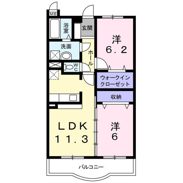 レシデンシア・ノ-ブレ(2LDK/1階)の間取り写真