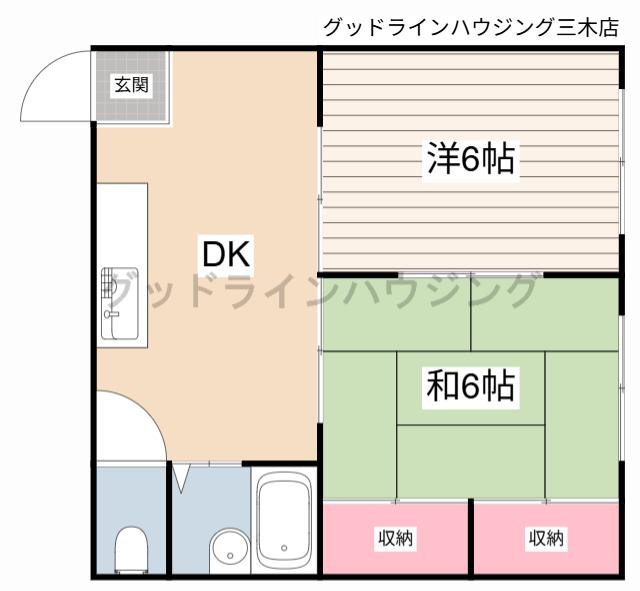 ハイツEMU(2DK/1階)の間取り写真