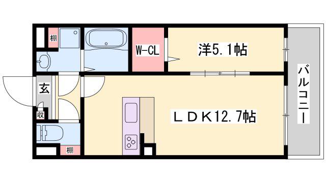 エクレシオ正木(1LDK/3階)の間取り写真