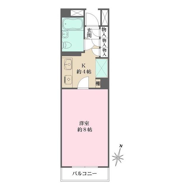アーバンフラッツ高円寺(1K/2階)の間取り写真