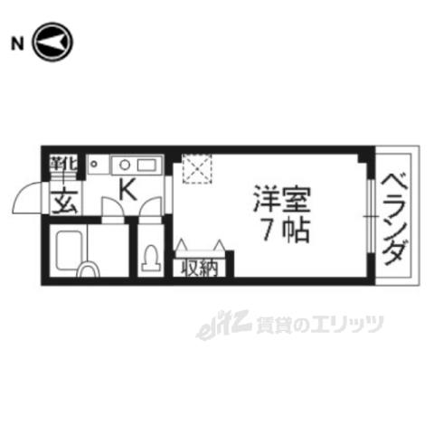 ジュネスコート(1K/2階)の間取り写真