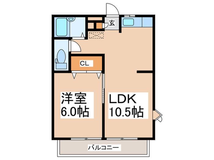 コーポサトーⅡ(1LDK/2階)の間取り写真