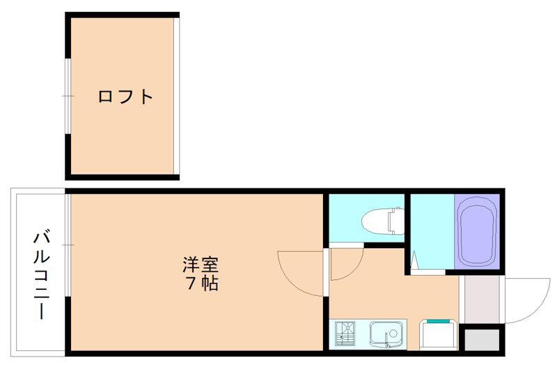 ルート新宮駅前E(1K/1階)の間取り写真