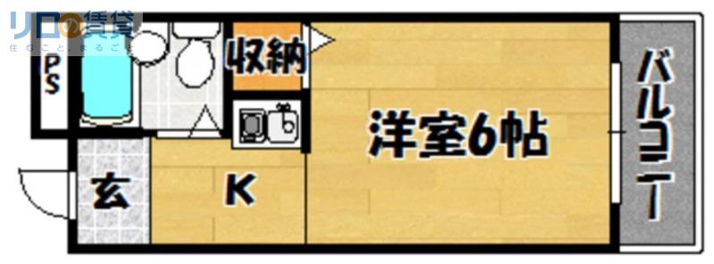 ベルメゾンエトワール(1K/2階)の間取り写真