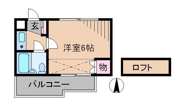 ハイツタケオ(1K/2階)の間取り写真