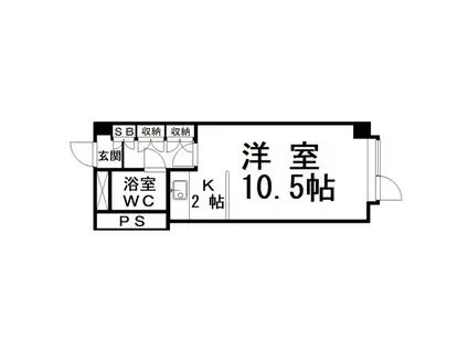 シャルマント芦野(1K/4階)の間取り写真