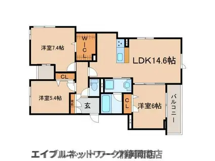 CASA 佐(3LDK/2階)の間取り写真