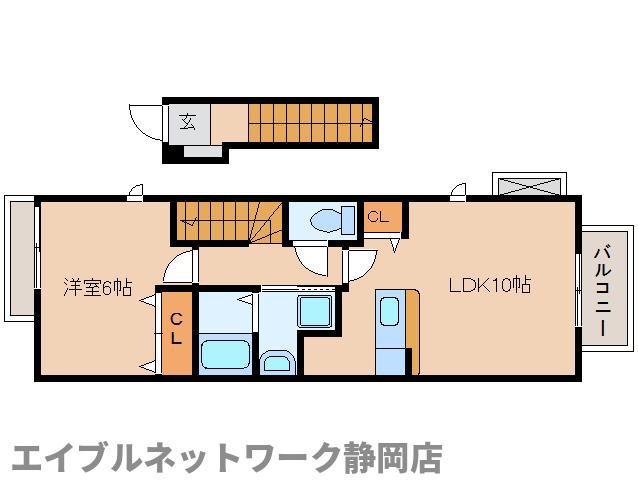 カーサ・セレノ(1LDK/2階)の間取り写真