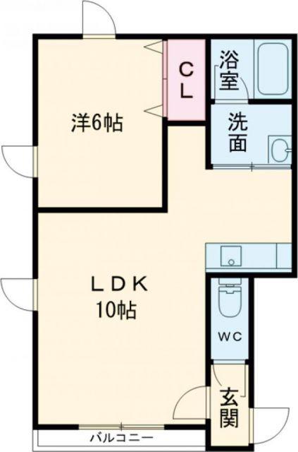 シェルメゾンダイチ(1LDK/2階)の間取り写真
