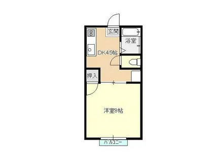 エクセルJII(1K/1階)の間取り写真