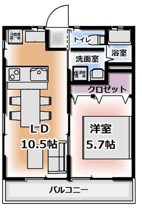 サニースポット(1LDK/1階)の間取り写真