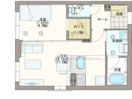 AGSOL(1LDK/2階)の間取り写真
