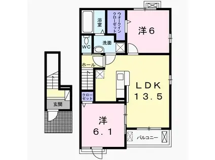 ダンデライオン青山B(2LDK/2階)の間取り写真