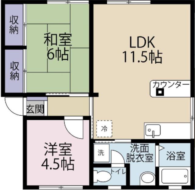 ソファレ土屋A(2LDK/1階)の間取り写真