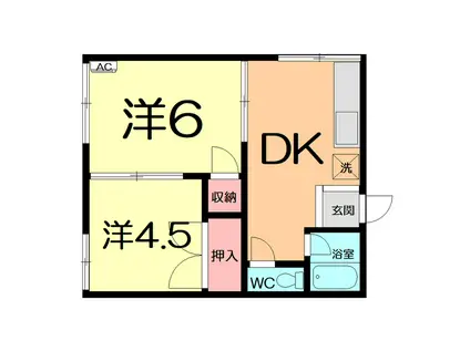 サンコーポ(2DK/2階)の間取り写真